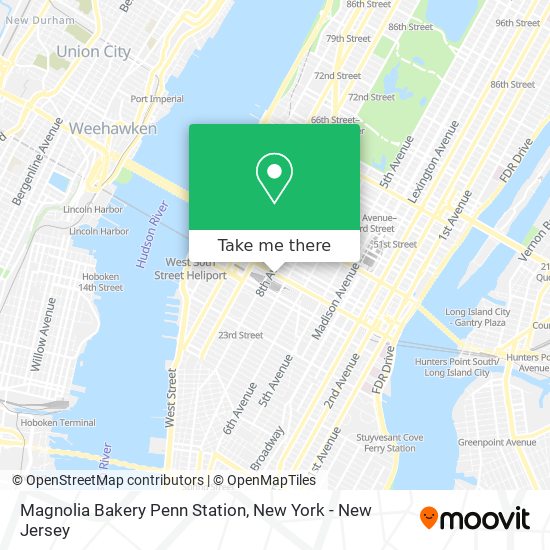 Magnolia Bakery Penn Station map
