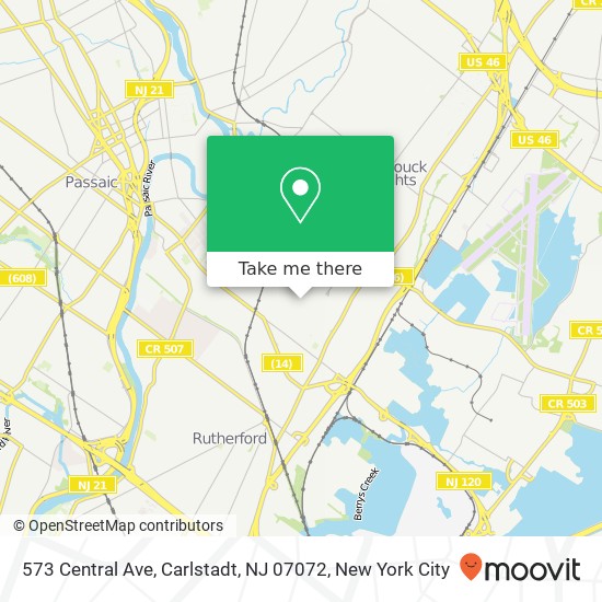 Mapa de 573 Central Ave, Carlstadt, NJ 07072