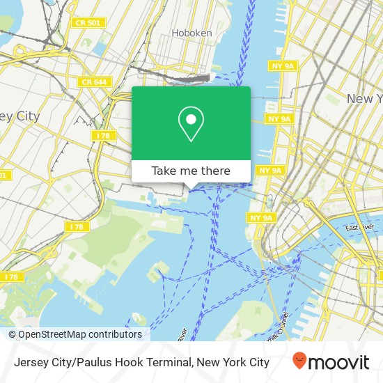 Jersey City / Paulus Hook Terminal map