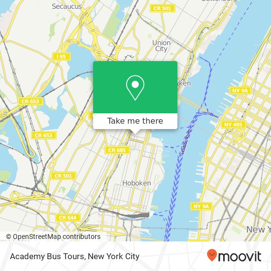 Academy Bus Tours map