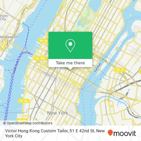 Mapa de Victor Hong Kong Custom Tailor, 51 E 42nd St