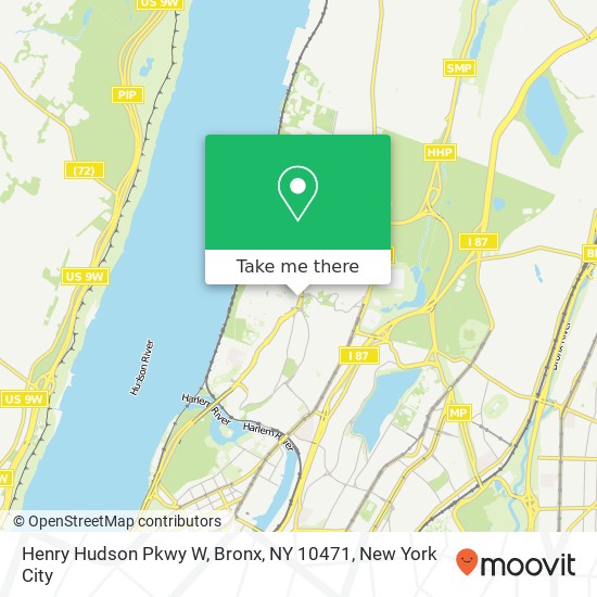 Mapa de Henry Hudson Pkwy W, Bronx, NY 10471