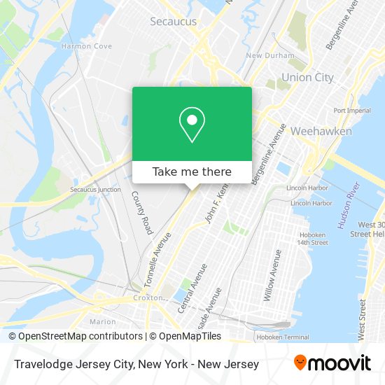 Travelodge Jersey City map