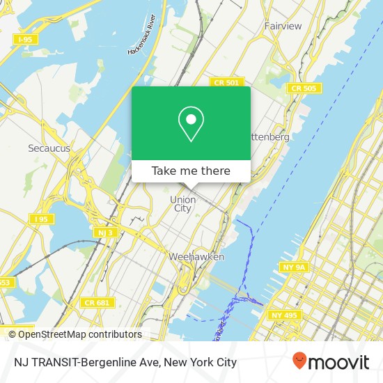 Mapa de NJ TRANSIT-Bergenline Ave