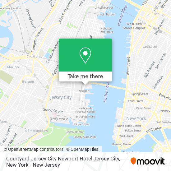 Mapa de Courtyard Jersey City Newport Hotel Jersey City