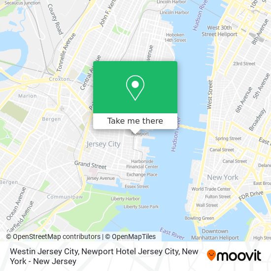Westin Jersey City, Newport Hotel Jersey City map