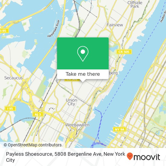 Mapa de Payless Shoesource, 5808 Bergenline Ave