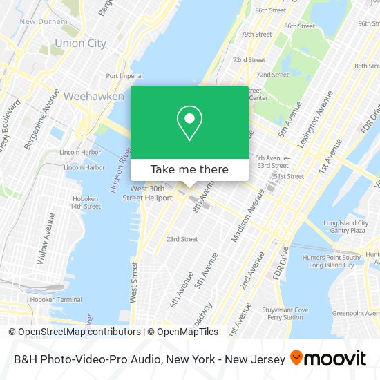 Mapa de B&H Photo-Video-Pro Audio