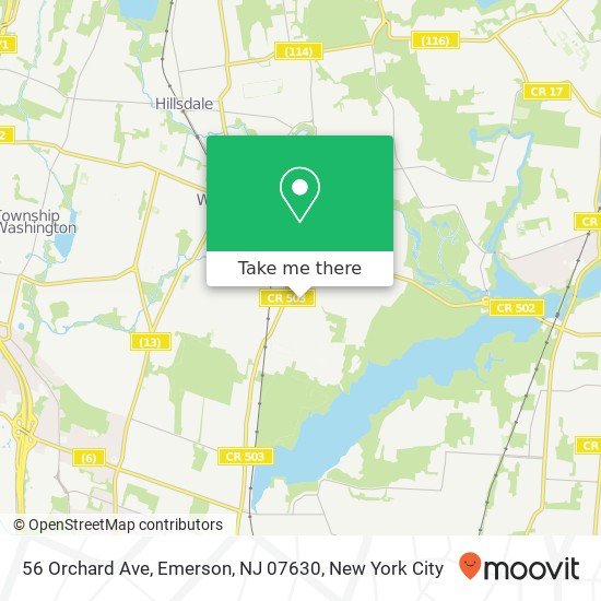 Mapa de 56 Orchard Ave, Emerson, NJ 07630