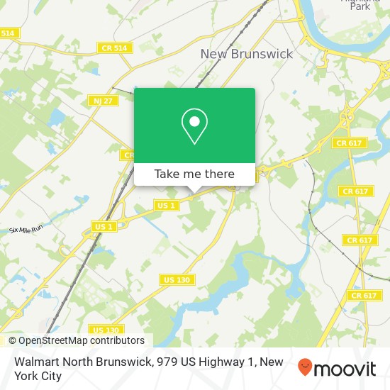 Mapa de Walmart North Brunswick, 979 US Highway 1