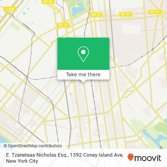 Mapa de E. Tzaneteas Nicholas Esq., 1392 Coney Island Ave