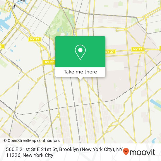 Mapa de 560,E 21st St E 21st St, Brooklyn (New York City), NY 11226
