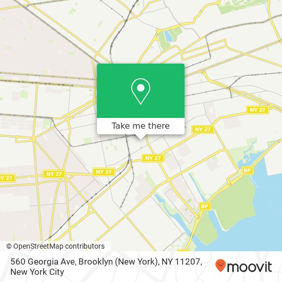 Mapa de 560 Georgia Ave, Brooklyn (New York), NY 11207