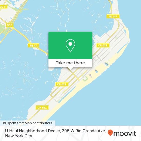 Mapa de U-Haul Neighborhood Dealer, 205 W Rio Grande Ave