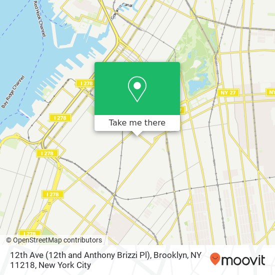 12th Ave (12th and Anthony Brizzi Pl), Brooklyn, NY 11218 map