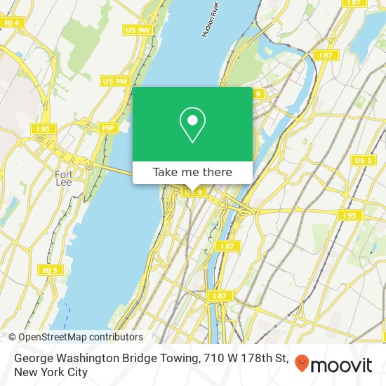 George Washington Bridge Towing, 710 W 178th St map