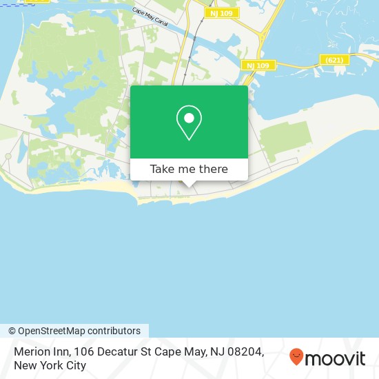 Mapa de Merion Inn, 106 Decatur St Cape May, NJ 08204
