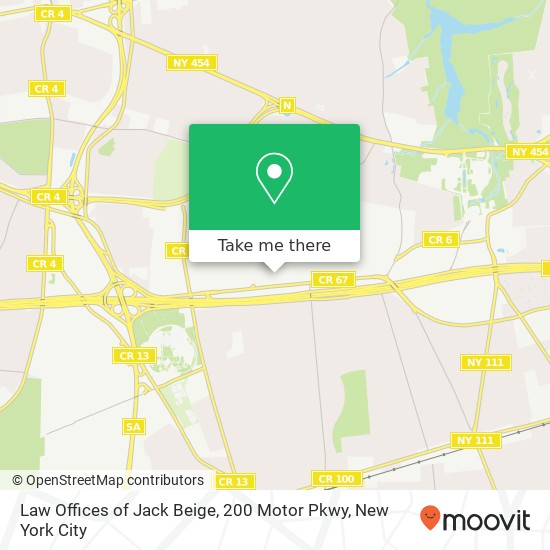 Law Offices of Jack Beige, 200 Motor Pkwy map