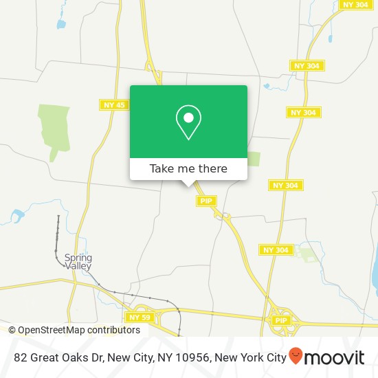 Mapa de 82 Great Oaks Dr, New City, NY 10956