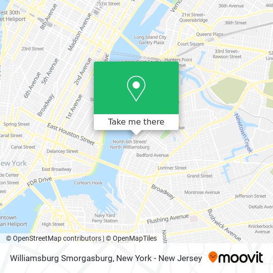 Mapa de Williamsburg Smorgasburg