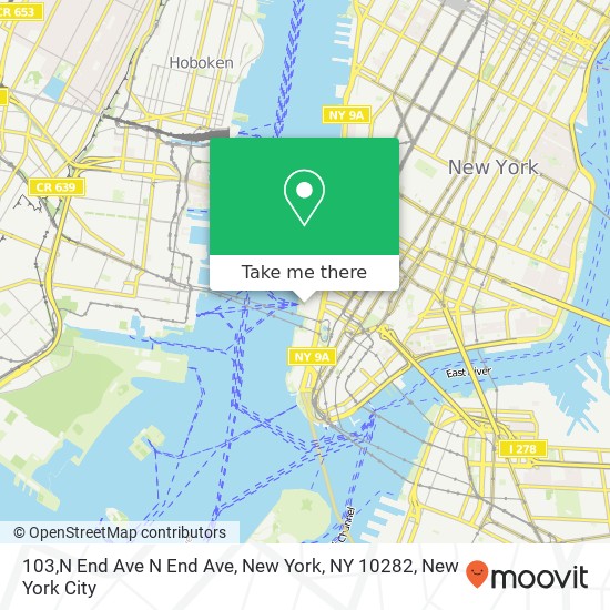 Mapa de 103,N End Ave N End Ave, New York, NY 10282