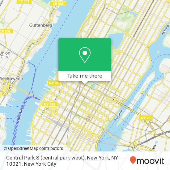 Central Park S (central park west), New York, NY 10021 map