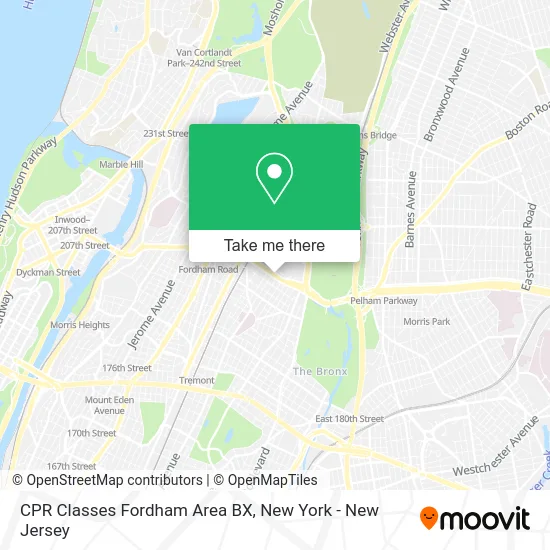 CPR Classes Fordham Area BX map