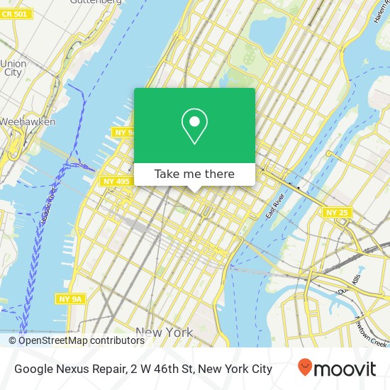 Google Nexus Repair, 2 W 46th St map