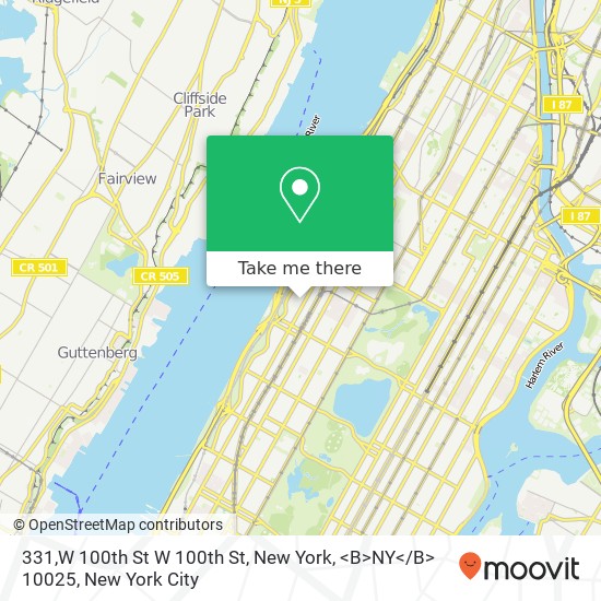 331,W 100th St W 100th St, New York, <B>NY< / B> 10025 map