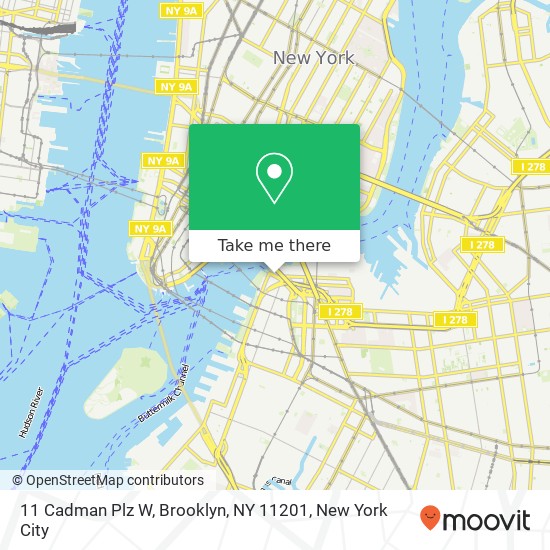 Mapa de 11 Cadman Plz W, Brooklyn, NY 11201