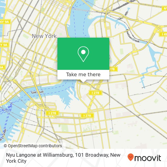 Nyu Langone at Williamsburg, 101 Broadway map