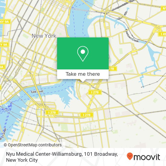 Nyu Medical Center-Williamsburg, 101 Broadway map