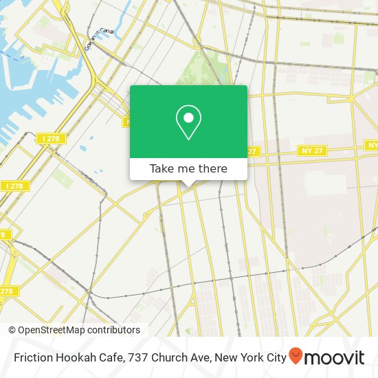 Mapa de Friction Hookah Cafe, 737 Church Ave