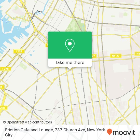 Friction Cafe and Lounge, 737 Church Ave map