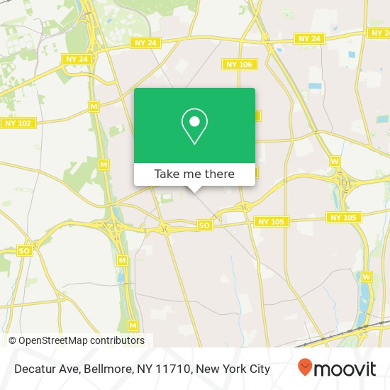 Mapa de Decatur Ave, Bellmore, NY 11710