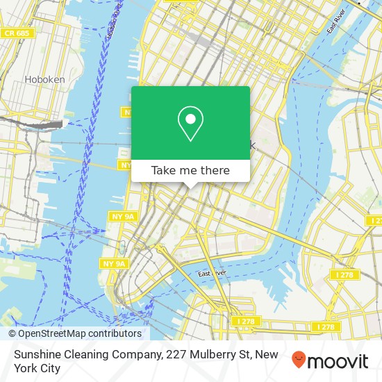 Mapa de Sunshine Cleaning Company, 227 Mulberry St