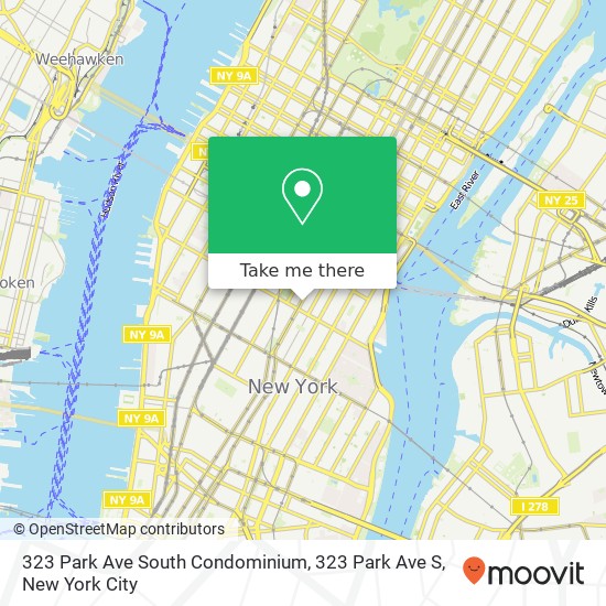 Mapa de 323 Park Ave South Condominium, 323 Park Ave S