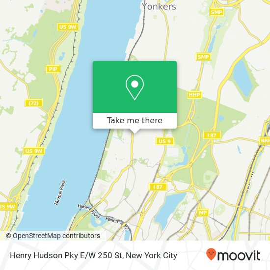 Henry Hudson Pky E/W 250 St map