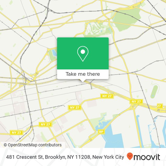 Mapa de 481 Crescent St, Brooklyn, NY 11208