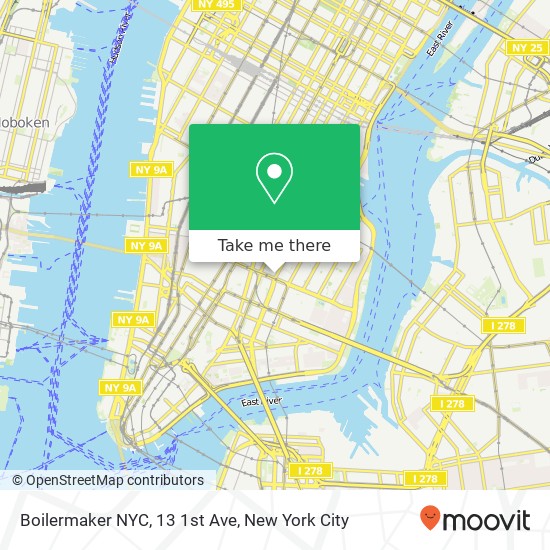 Boilermaker NYC, 13 1st Ave map