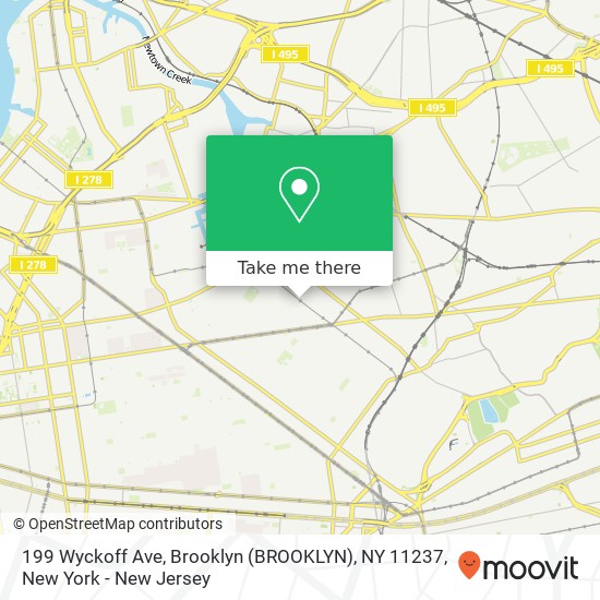 Mapa de 199 Wyckoff Ave, Brooklyn (BROOKLYN), NY 11237