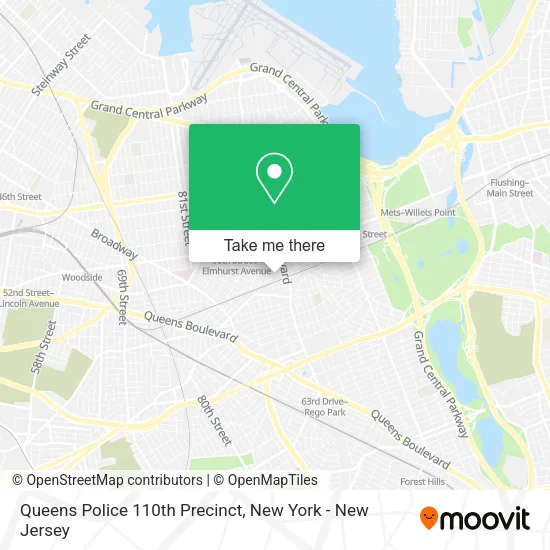 Queens Police 110th Precinct map