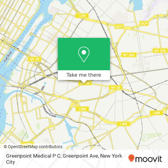 Mapa de Greenpoint Medical P C, Greenpoint Ave