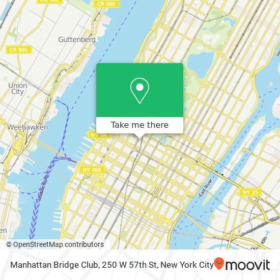 Manhattan Bridge Club, 250 W 57th St map