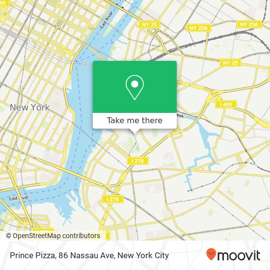 Mapa de Prince Pizza, 86 Nassau Ave