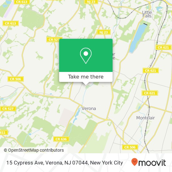Mapa de 15 Cypress Ave, Verona, NJ 07044