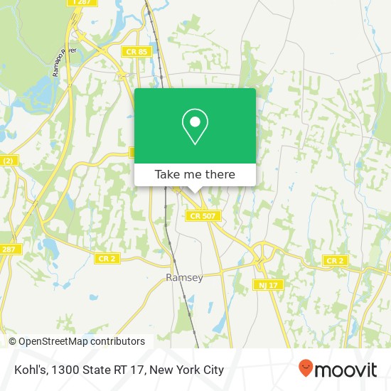 Mapa de Kohl's, 1300 State RT 17