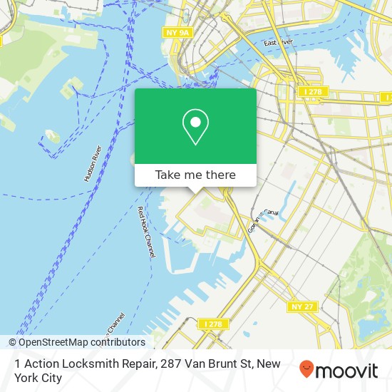 1 Action Locksmith Repair, 287 Van Brunt St map