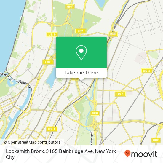 Mapa de Locksmith Bronx, 3165 Bainbridge Ave