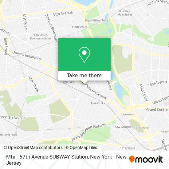 Mta - 67th Avenue SUBWAY Station map